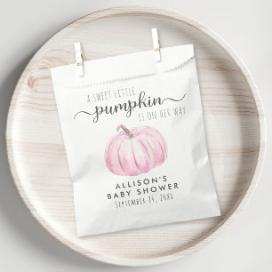 Pink Pumpkin Baby Girl Shower Thank You Favour Bags