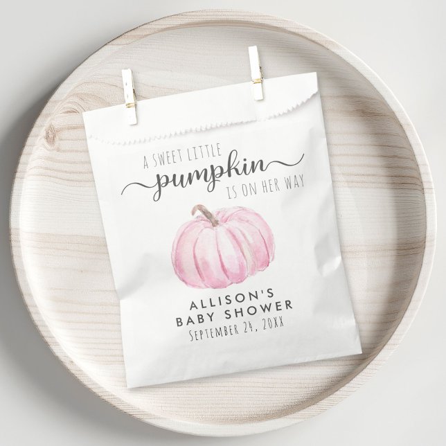 Pink Pumpkin Baby Girl Shower Thank You Favour Bags (Creator Uploaded)