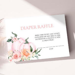 Pink Pumpkin Baby Shower Diaper Raffle Enclosure Card