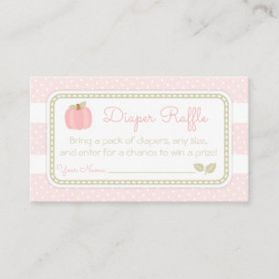 Pink Pumpkin Baby Shower Diaper Raffle Ticket Enclosure Card