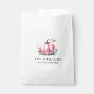 Pink Pumpkin Baby Shower Favour Bags