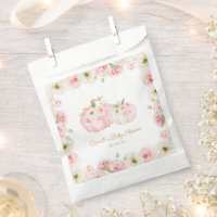 Pink Pumpkin Baby Shower Favour Bags