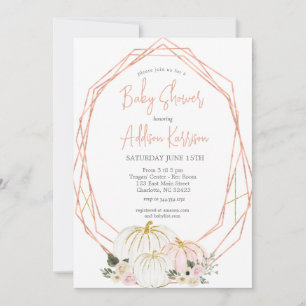 Pink Pumpkin Baby Shower Invitation