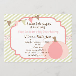 Pink Pumpkin Baby Shower Invitation