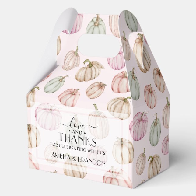 Pink Pumpkin Baby Shower Large Favour Box (Front)