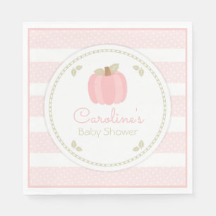 Pink Pumpkin Baby Shower Napkin