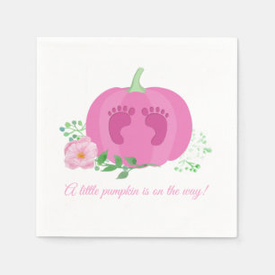 Pink Pumpkin Baby Shower Paper Napkins