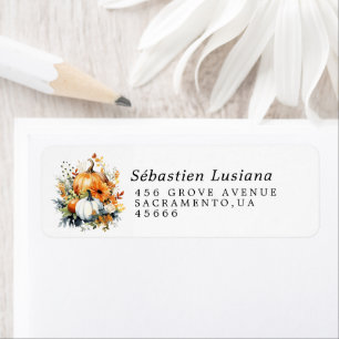 Pink Pumpkin Baby Shower Return Address Label