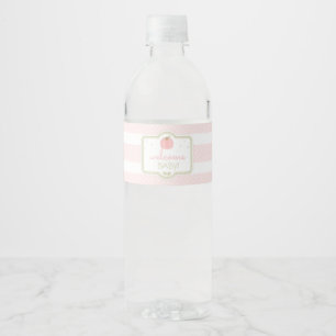 Pink Pumpkin Baby Shower Water Bottle Label