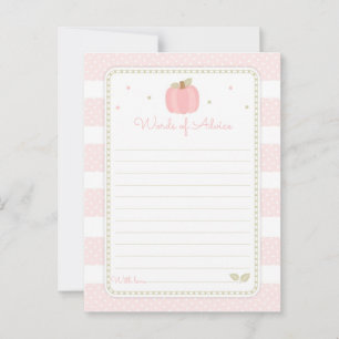 Pink Pumpkin Baby Shower Words of Advice
