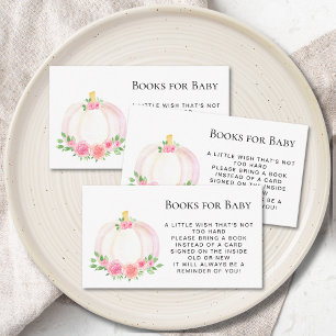 Pink Pumpkin Book Request Baby Shower Enclosure Card