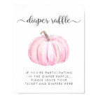 Pink Pumpkin Diaper Raffle Baby Shower Game