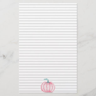 Pink Pumpkin Fall Autumn Porcelain Doll Stationery