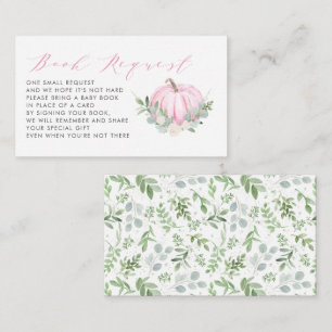 Pink Pumpkin Fall Baby Shower Book Request Card