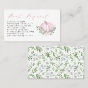 Pink Pumpkin Fall Baby Shower Book Request Card