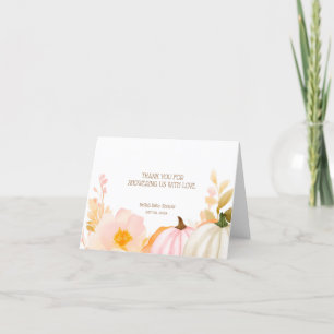 Pink Pumpkin Fall Baby Shower Thank You Card