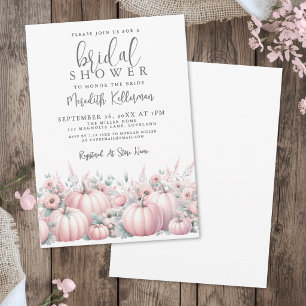 Pink Pumpkin Fall Bridal Shower Invitation