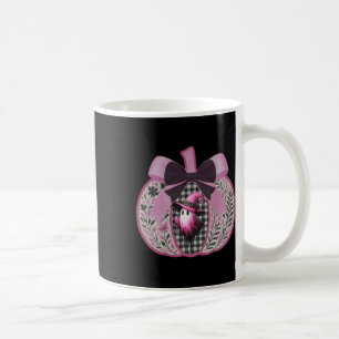 Pink Pumpkin Fall Halloween Cute Ghost Bow Breast Coffee Mug