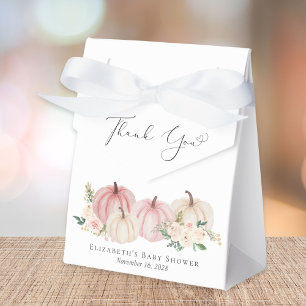 Pink Pumpkin Floral Baby Girl Shower Thank You Favour Box