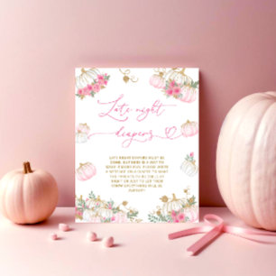 Pink Pumpkin Floral Late Night Diapers Game Poster