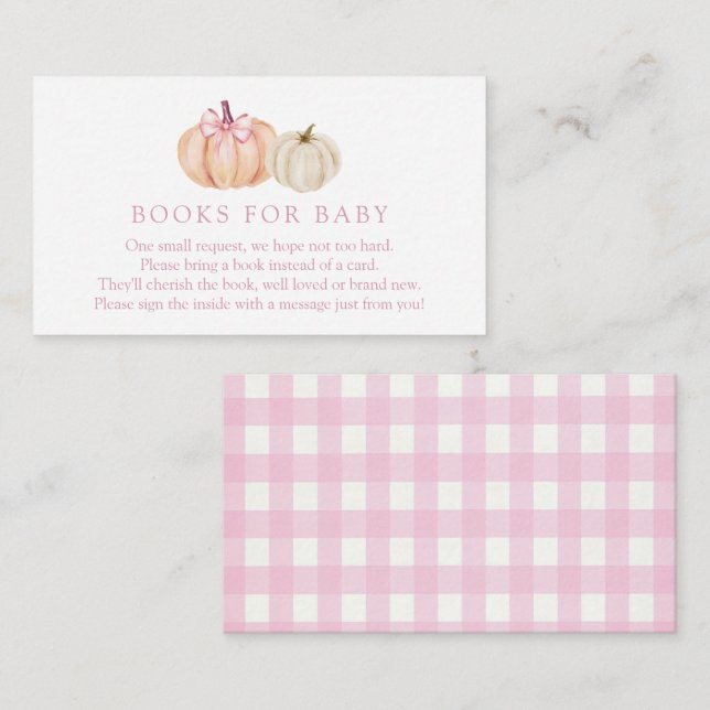 Pink Pumpkin Gingham Books for Baby Enclosure (Front/Back)