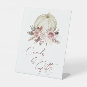 Pink Pumpkin Girl Baby Shower Cards & Gifts Sign