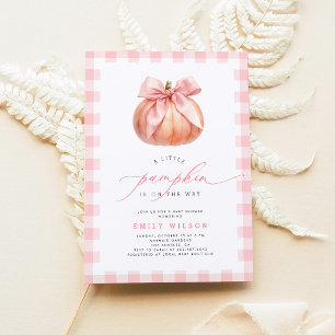Pink Pumpkin Girl Baby Shower Invitation
