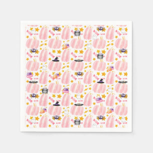 Pink Pumpkin Halloween Napkin