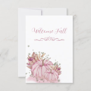 PINK Pumpkin Harvest - Flat Table Card