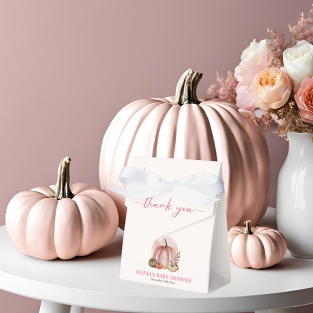 Pink Pumpkin On Her Way Fall Girl Baby Shower  Favour Box (Creator Uploaded)
