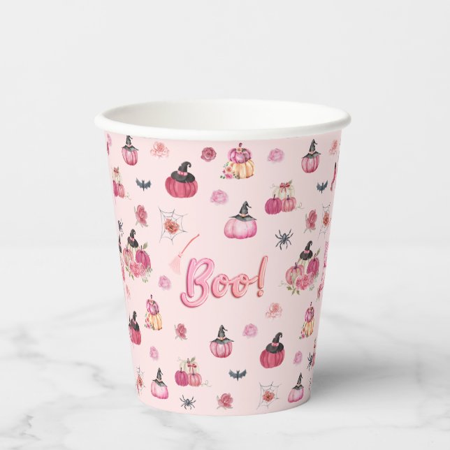 Pink Pumpkin Paper Cup (Front)