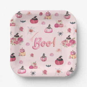 Pink Pumpkin Paper Plates