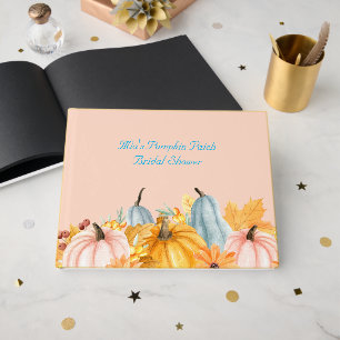 pink pumpkin patch bridal shower wedding guest book