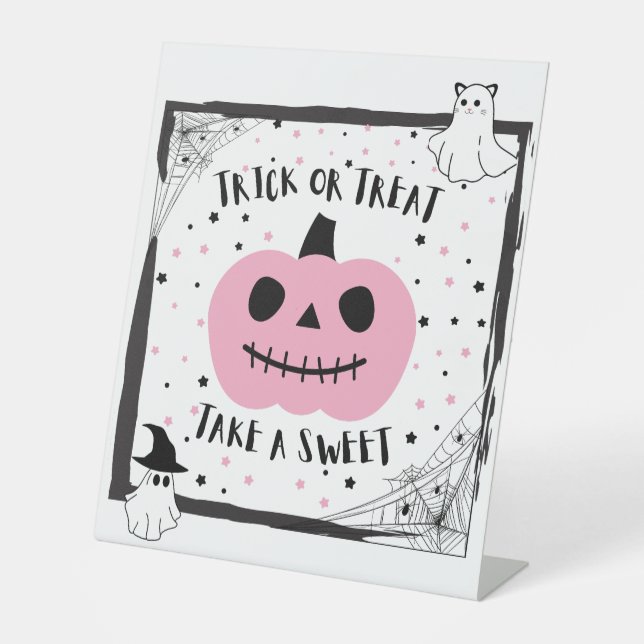 Pink pumpkin take a sweet porch door candy sign (Front)
