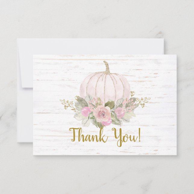 Pink Pumpkin thank you Note Card (Front)