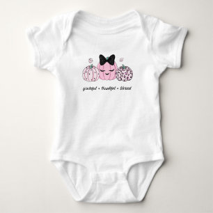 Pink Pumpkin Thanksgiving Baby Bodysuit