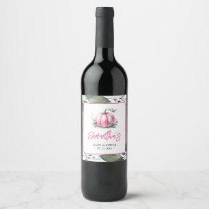 Pink Pumpkin Theme Template Wine Labels