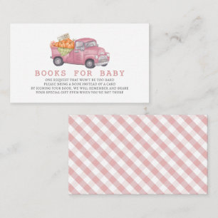 Pink Pumpkin Truck Gingham Books for Baby Enclosure Card