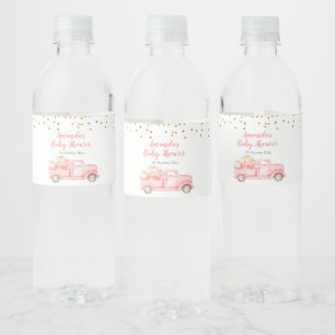 Pink Pumpkin Truck Water Bottle Labels