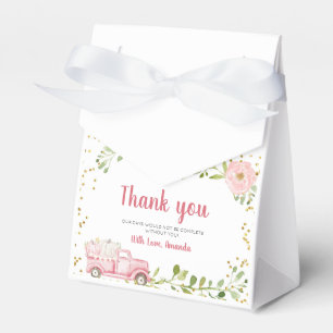 Pink Pumpkin Vintage Truck Grass Party  Favour Box