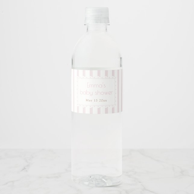 Pink pumpkin Water Bottle Label (Front)