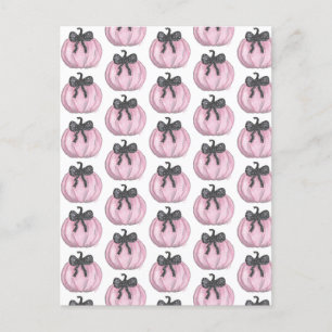 Pink Pumpkin with black bow Postcard