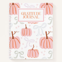 Pink Pumpkins and Bows Fall Gratitude Journal