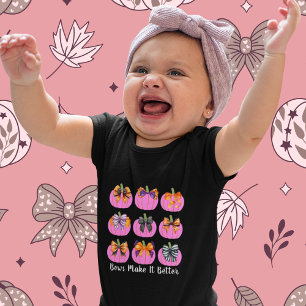 Pink Pumpkins and Coquette Bows Baby Bodysuit