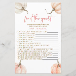 Pink Pumpkins Fall Find The Guest Baby Shower Game