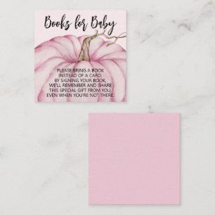 Pink Pumpkins Girl Baby Shower Books for Baby Enclosure Card