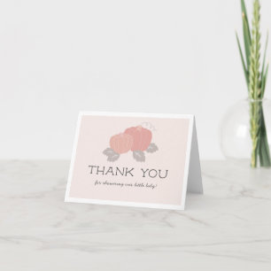 Pink Pumpkins Girl Baby Shower Thank You Card