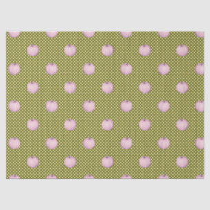 Pink Pumpkins Sage Green Cute Polka Dots Tissue Paper