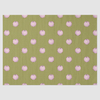 Pink Pumpkins Sage Green Cute Polka Dots Tissue Paper