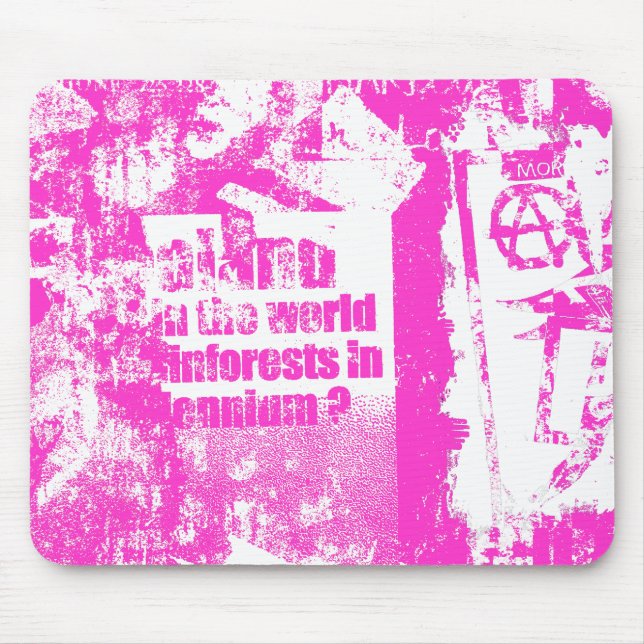 Pink Punk Collage Mouse Mat (Front)